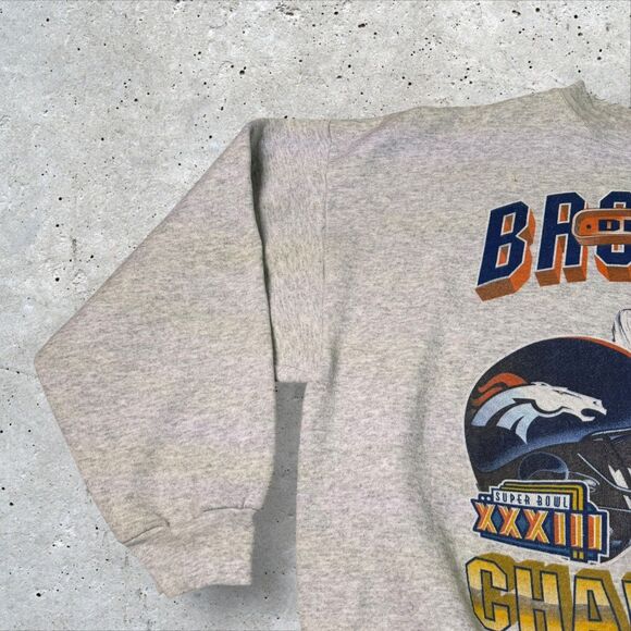 Vtg 1998 Denver Broncos AFC Champions Sweatshirt Sz XL Tultex Super Bowl XXXII - Picture 5 of 10